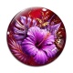 Cabochon Verre - fleur exotique
