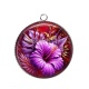 Pendentif Cabochon Argent - fleur exotique