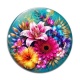 Cabochon Verre - fleur exotique