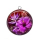 Pendentif Cabochon Argent - fleur exotique