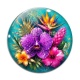 Cabochon Verre - fleur exotique