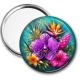 Miroir de poche - fleur exotique
