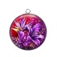 Pendentif Cabochon Argent - fleur exotique