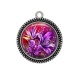 Pendentif Cabochon Argent - fleur exotique