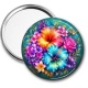 Miroir de poche - fleur exotique