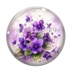 Cabochon Verre - fleur violette