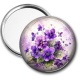 Miroir de poche - fleur violette