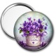 Miroir de poche - fleur violette