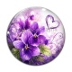 Cabochon Verre - fleur violette