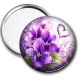 Miroir de poche - fleur violette