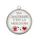 Pendentif Cabochon Argent - ma maîtresse c'est la meilleure