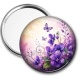 Miroir de poche - fleur violette