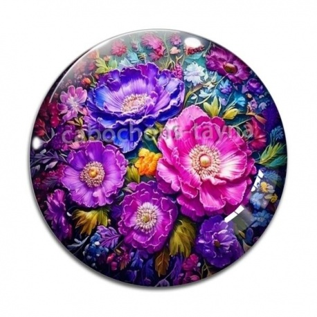 Cabochon Verre - fleur