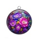 Pendentif Cabochon Argent - fleur