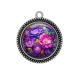 Pendentif Cabochon Argent - fleur