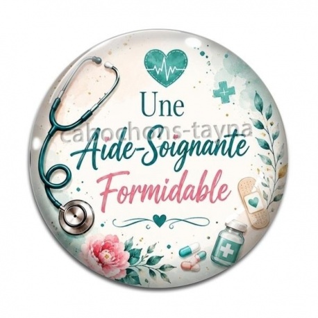 Cabochon Verre - une aide soignante formidable