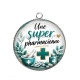 Pendentif Cabochon Argent - une super pharmacienne