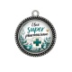 Pendentif Cabochon Argent - une super pharmacienne