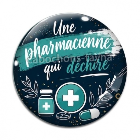 Cabochon Verre - une pharmacienne qui déchire