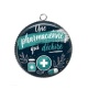 Pendentif Cabochon Argent - une pharmacienne qui déchire