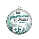 Pendentif Cabochon Argent - une pharmacienne qui déchire