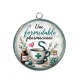 Pendentif Cabochon Argent - une formidable pharmacienne