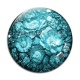 Cabochon Verre - fleur turquoise