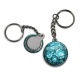 Porte clés - fleur turquoise