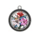 Pendentif Cabochon Argent - fleur exotique