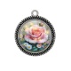 Pendentif Cabochon Argent - rose
