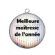Pendentif Cabochon Argent - meilleure maîtresse de l'année