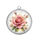 Pendentif Cabochon Argent - rose