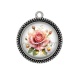 Pendentif Cabochon Argent - rose