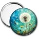 Miroir de poche - fleur turquoise