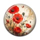 Cabochon Résine - coquelicot