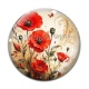 Cabochon Verre - coquelicot