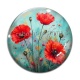 Cabochon Verre - coquelicot