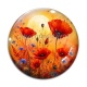 Cabochon Verre - coquelicot