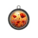 Pendentif Cabochon Argent - coquelicot