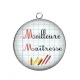 Pendentif Cabochon Argent -  meilleure maîtresse