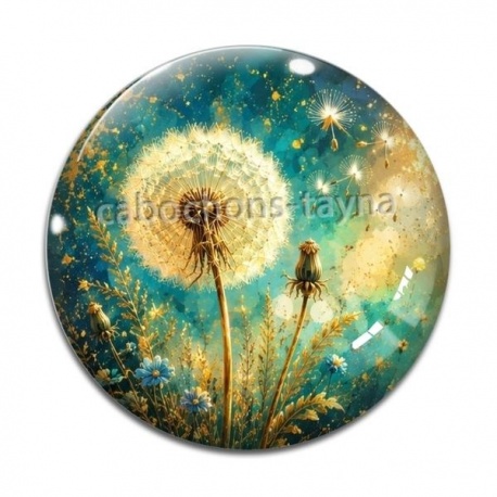 Cabochon Verre - pissenlit