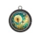 Pendentif Cabochon Argent - pissenlit
