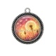 Pendentif Cabochon Argent - pissenlit