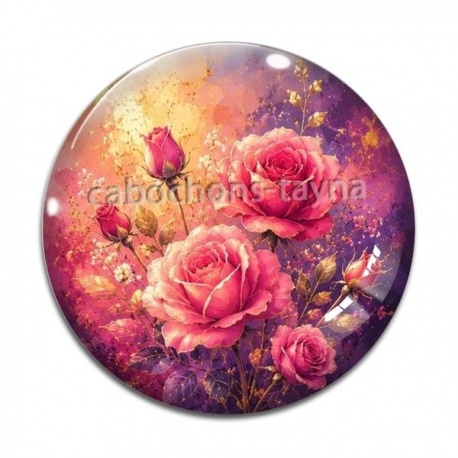 Cabochon Verre - rose