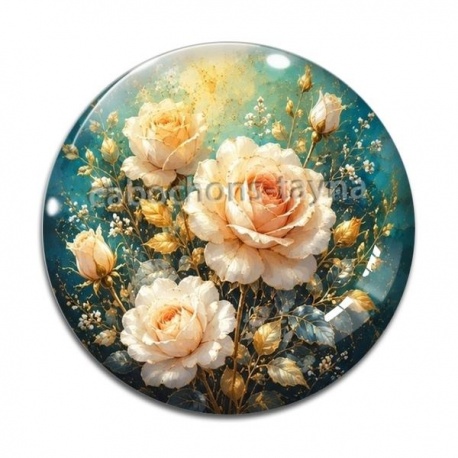 Cabochon Verre -  rose