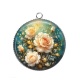 Pendentif Cabochon Argent -  rose