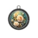 Pendentif Cabochon Argent -  rose