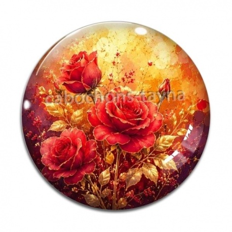 Cabochon Verre -  rose