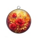 Pendentif Cabochon Argent -  rose