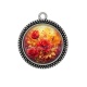 Pendentif Cabochon Argent -  rose